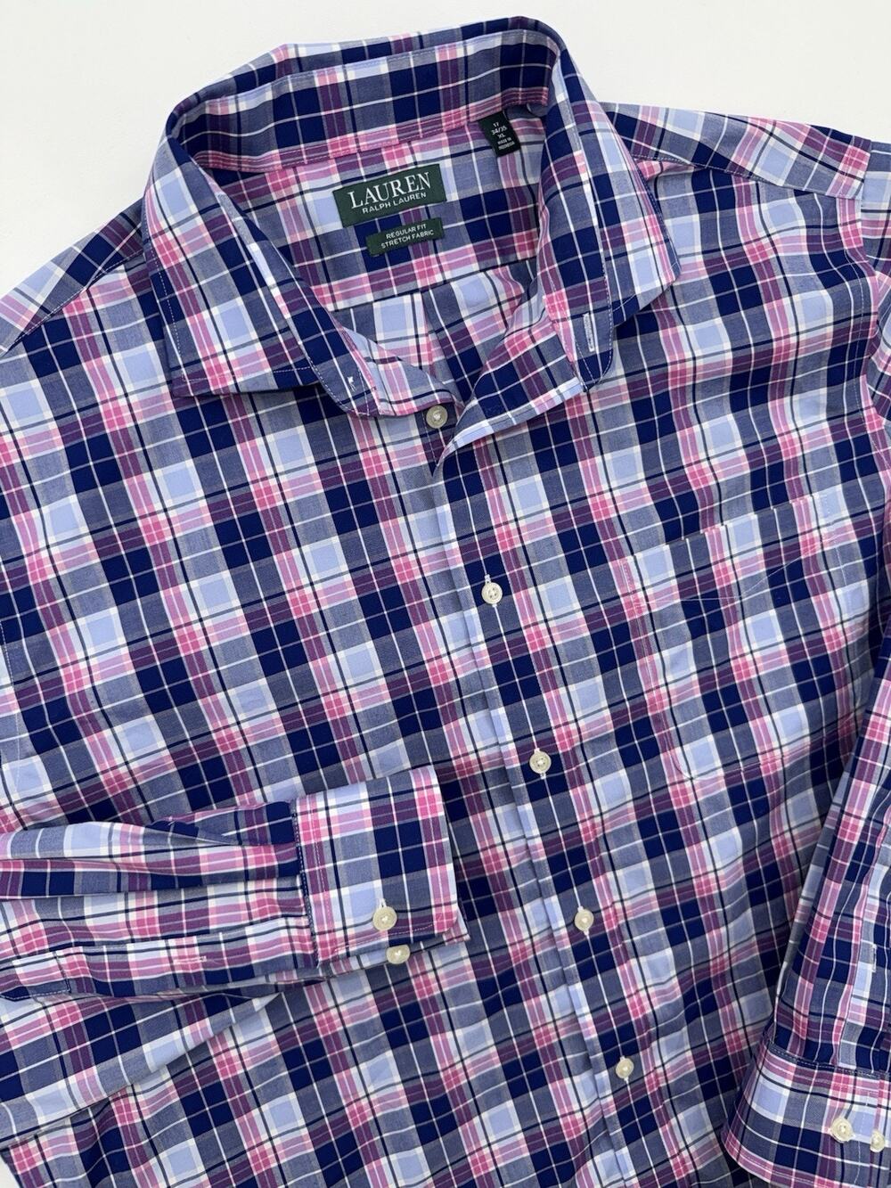 Lauren Ralph Lauren Mens M X-Large Plaid Long Sleeve Button Up Shirt